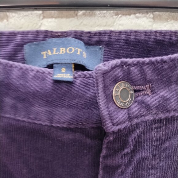 Talbots Dark Purple Straight Leg High Rise Corduroy-Heritage-Sz 8 - Picture 5 of 14